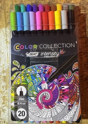 BIC Intensity Color Collection 毛毡笔 多种颜色 20 件 全新 — 第 1/2 张图片