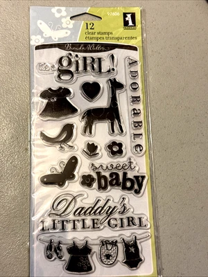 Estampillas transparentes Inkadinkado BEBÉ NIÑA 97606 raras y difíciles de encontrar Foto 1 de 2