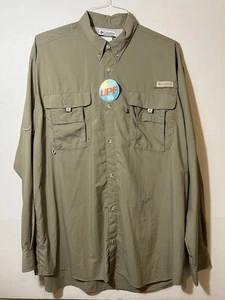 Camisa de Pesca COLUMBIA PFG Hombres Alta Verde OmniShade LS Bolsillos Transpirables UPF30 - Imagen 1 de 14