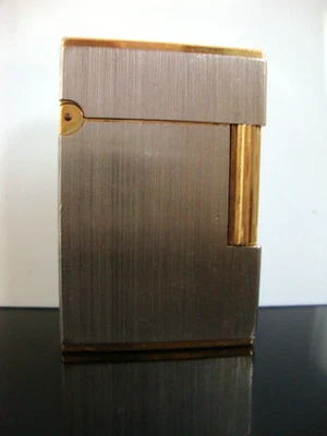 DE COLECCIÓN S.T. Encendedor de gas DUPONT de PARIS oro y plata raro coleccionable Francia - Imagen 1 de 4
