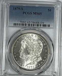 1879-S Morgan Dollar : PCGS MS65 Blazing White - Picture 1 of 2