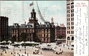 Postal de recuerdo vintage de Detroit MI-Michigan, Ayuntamiento, c1906 - Imagen 1 de 2