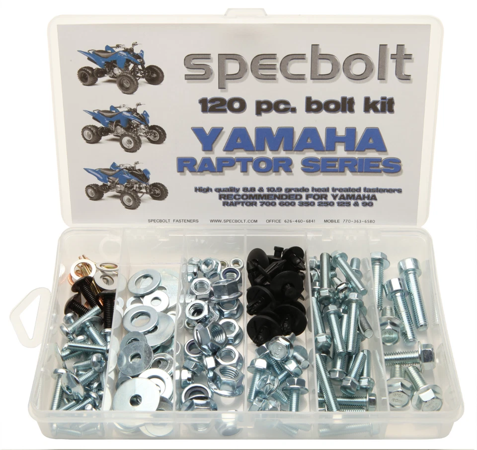 120pc Bolt Kit Yamaha Raptor ATV 90 125 250 350 600 660 700 body engine plastics - Image 1 of 1