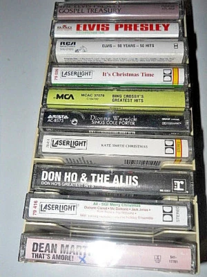 10 Cassettes Box-Elvis Presley,Dean Martin,Kate Smith,Bing Crosby,Dionne Warwick - Image 1 of 4