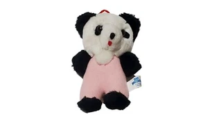 Stofftier Panda Bär Dan Brechner 80er Plüsch rosa Körper Kleintier Karneval Jahrmarkt - Bild 1 von 8
