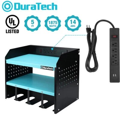 DURATECH Steel Power Tool Organizer Heavy Duty Garage Organizer with Power Strip - Image 1 of 4