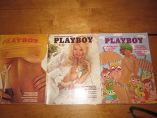 3 Vintage Playboy Magazines 1974 February, July and August
