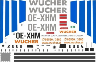 Decal 83 H125 / AS 350 Ecureuil Wucher OE-XHM - Bild 1 von 2