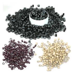 500/1000 Pcs Microring Mit Silikon Lined Micro Ring Extensions Haarverlängerung - Bild 1 von 18