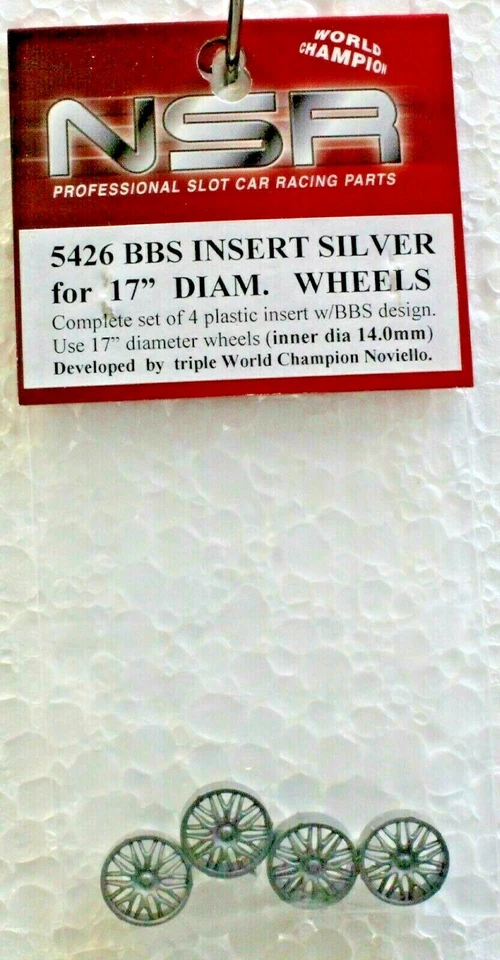 Inserções de roda tipo 5426 NSR BBS para rodas 17" prata 4 peças. Peça de autorama 1:32 - Imagem 1 de 1