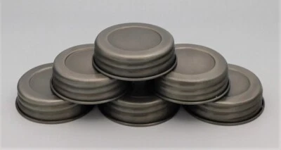 Mason/Canning Jar Lids Decorative Farmhouse Pewter Finish Regular Mouth Set of 6 - Изображение 1 из 3