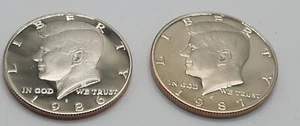 1986-S and 1987-S U.S. MINT KENNEDY GEM PROOF HALF DOLLARS **FREE SHIPPING** - Picture 1 of 2