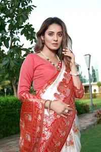Party Bollywood Sari Indian Wedding Wear Blouse Pakistani Ethnic Designer Saree - Picture 1 of 15