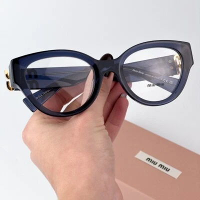 Gafas de mujer Miu Miu azul oscuro demo ojo de gato MU01VV 08Q1O1 NUEVAS Foto 1 de 4