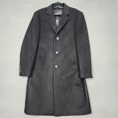 Perry Ellis Portfolio Overcoat Mens Large Black 3 Button Topcoat Coat Winter - Image 1 of 4