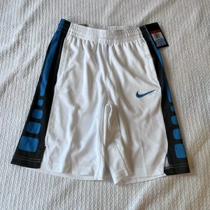NWT Nike Youth Dri Fit Basketball Sport Shorts White Blue Kids Large 10-12 NEW - Picture 1 of 12