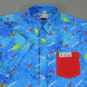 Camisa de Fiesta PSI Camisa Atómica Internacional Para Hombres Grande Azul Rojo Bolsillo Hawaiana - Imagen 1 de 8