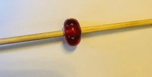 TROLLBEAD-Authentic Red Glass Bead-925 Silver-Denmark - Picture 1 of 3