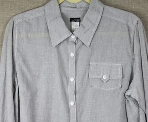 Bill Blass Classic 100% Baumwolle, Roll-Tab Shirt, Gr. XL, feine Streifen blau - Bild 1 von 3