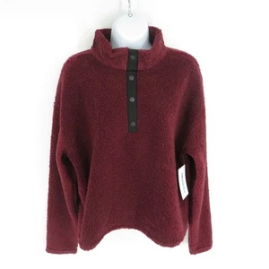 Suéter Pullover Marika Mujer Borgoña Polar Cuarto a Presión Grande Nuevo con Etiquetas $70 - Imagen 1 de 4
