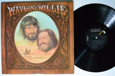 WAYLON JENNINGS & WILLIE NELSON Waylon & Willie RCA VICTOR LP VG++ 1st embossed - Image 1 of 2