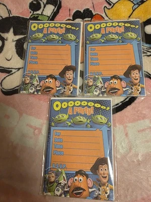 Lote de 3 Invitaciones de Fiesta Toy Story Disney Sello Foto 1 de 2