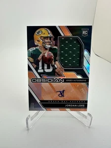 2020 PANINI OBSIDIAN JORDAN LOVE RC JERSEY ORANGE AUTOGRAPHS /99 GREEN BAY - Picture 1 of 10