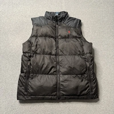 Polo Ralph Lauren Chaleco Niños Grande 14-16 Negro Plumón de Ganso Puffer Pony Preppy Foto 1 de 4