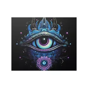 Cosmic Eye Trippy Blacklight Satin Poster (210gsm) 11"x9" - Picture 1 of 4