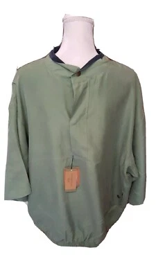 Bobby Chan 1/2 молнии 100% шелк тянуть над гольф куртка размер XL мужской зеленый репеллент - Изображение 1 из 4