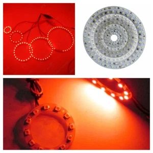 2x Red 1210 3528 LED Headlight Halo Ring Angel Eyes 12V DC 40/60/80/100/120mm - Picture 1 of 8
