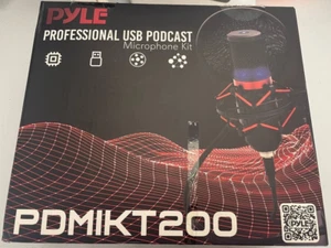 Pyle PDMIKT200 USB Microphone Podcast Recording Kit - Audio Cardioid Condenser - Picture 1 of 5