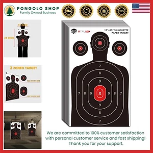 Paper Target Silhouette 17x25 Inch for Shooting Practice Indoor Outdoor - Picture 1 of 8