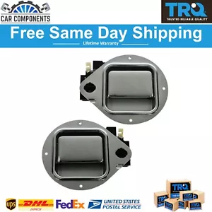 TRQ Front Driver & Passenger Side Exterior Door Handle Set For 1983-05 Peterbilt - Picture 1 of 6
