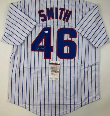 Lee Smith Chicago Cubs Autographed Signed Pinstripe Jersey JSA COA - Image 1 of 3