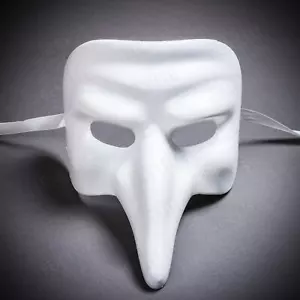 Weiße kurze Nase Pest Arzt Maskurade venezianische Party Halloween Vollgesichtsmaske - Bild 1 von 6