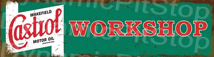 Castrol Motor Oil Workshop Rustic Tin Door Sign Garage Australia made - image 1 of 1