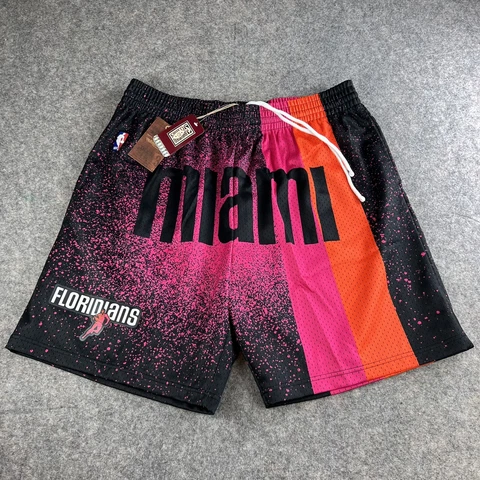 Miami Heat Floridians Mitchell & Ness NBA Swingman Men's Mesh Shorts XXL Black Cover