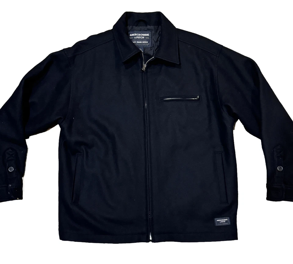 Vintage 90's Abercrombie & Fitch Wool Peacoat Mid length Navy Blue Men's Size M - Image 1 of 4