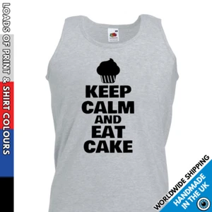 Chaleco para pastel para hombre Keep Calm & Eat - camiseta sin mangas regalo entrenamiento atlético - Imagen 1 de 8