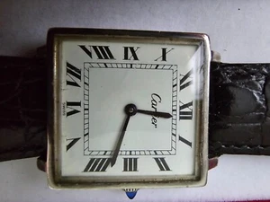 VINTAGE CARTIER TANK SQUARED STERLING SILVER .925 PRE-MUST FROM 1970's CARTIER - Picture 1 of 10