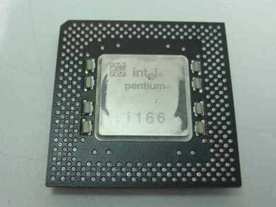 Intel SY037 166Mhz Pentium 1 MMX CPU - Vintage PI - FV80502166 - Image 1 of 3