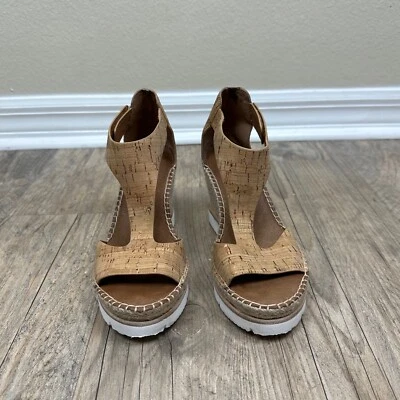 ZAPATOS KENNETH COLE SOULS CORCHO CUÑA CUERO INTERIOR DAMAS BEIGE 5.5 Foto 1 de 4