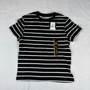 Art Class Shirt Boys S(6/7) Black Cotton Striped Short Sleeve Crew Neck Pullover - Picture 1 of 5