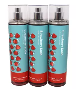 Bath & Body Works Strawberry Soda Fragrance Mist Spray 8 oz Lot of 3 New - Picture 1 of 1