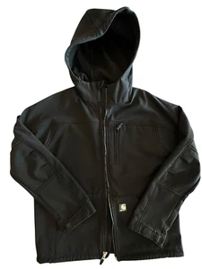 CARHARTT Jacket Soft Shell Hooded Mens Size Med. Black Water Repellent J182 - Picture 1 of 8