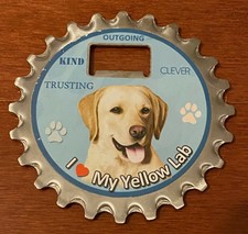 Magnet Bottle Opener - I Love My Labrador (Yellow Lab)