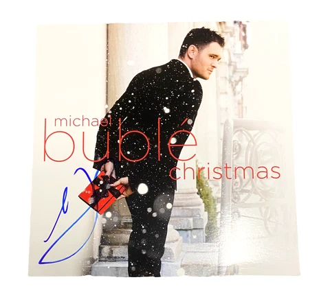 MICHAEL BUBLE SIGNED AUTOGRAPH CHRISTMAS ALBUM VINYL LP BAS BECKETT COA Cover