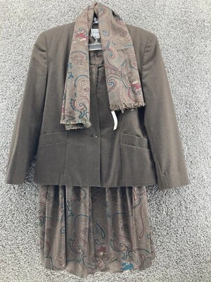 JH COLLECTIBLES  Skirt Suit 2 Piece Size 12 Wool USA Matching Scarf - Image 1 of 4