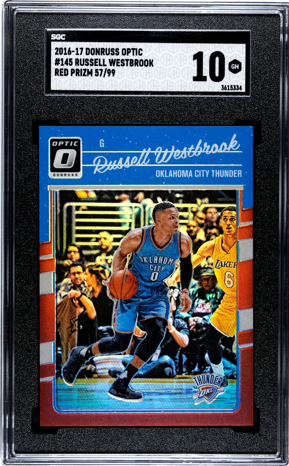 2016-17 Donruss Optic Red #145 Russell Westbrook Thunder /99 SGC 10